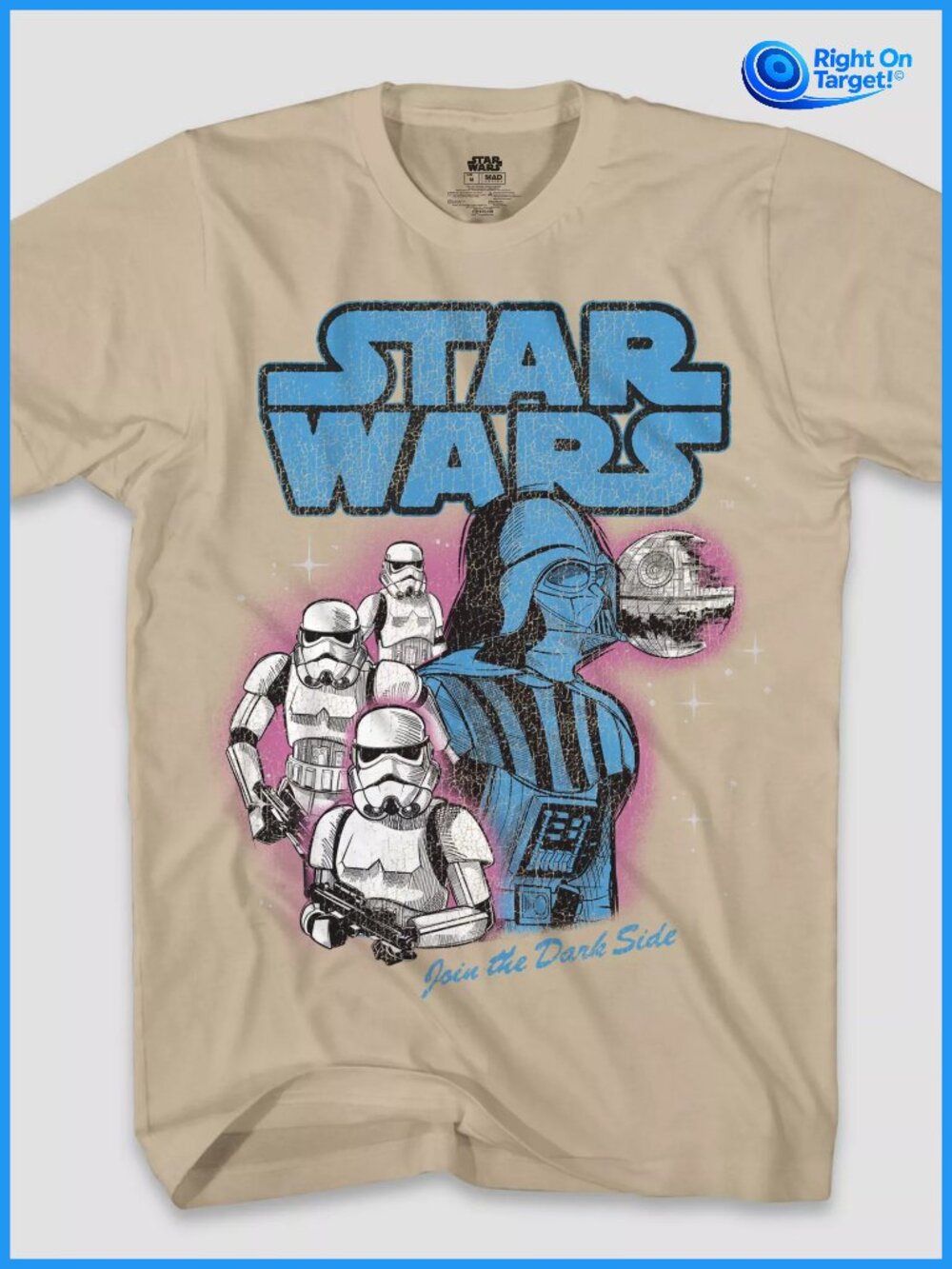 XL - Mens Star Wars Short Sleeve Graphic T-Shirt - Tan
